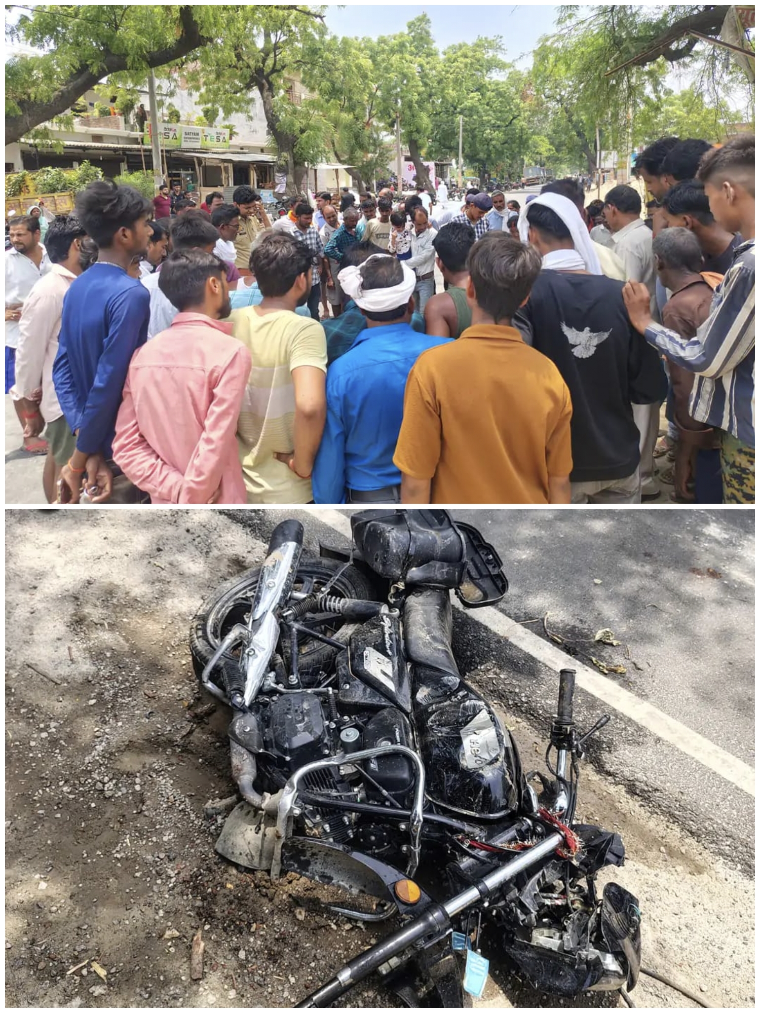 तेज रफ्तार ट्रक ने बाइक सवार को कुचला बेटे की हालत गंभीर मां की मौके पर हुई मौत