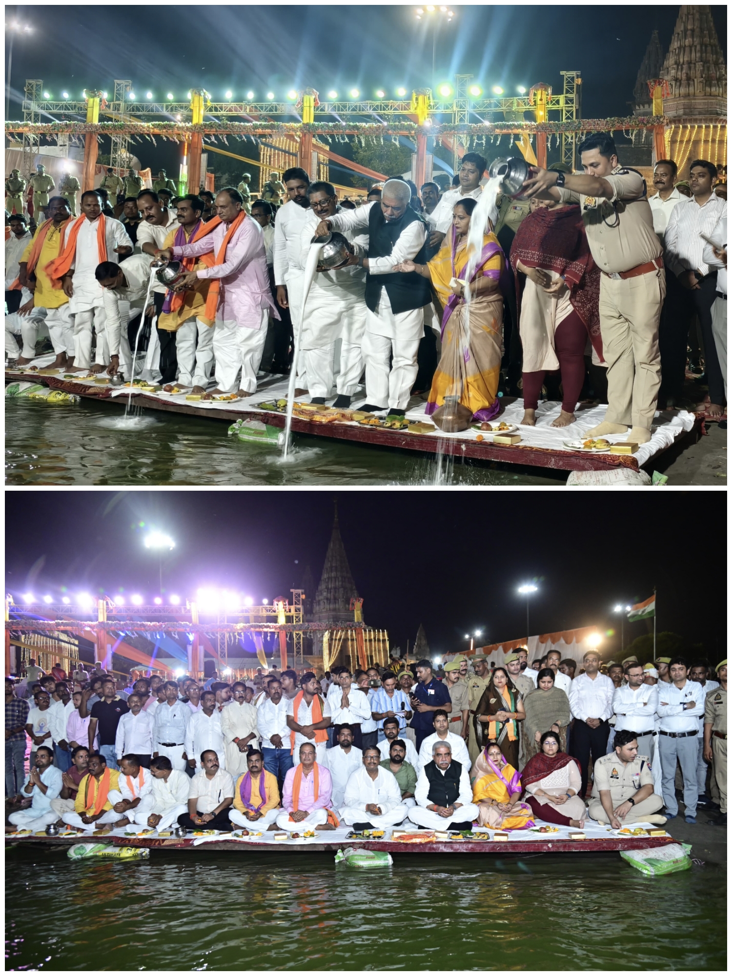 ज्येष्ठ पूर्णिमा पर डलमऊ वीआईपी गंगा घाट में भव्य गंगा महाआरती हुई संपन्न 